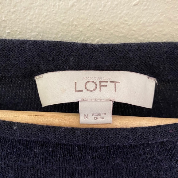 Navy Loft Top with Roll-Up 3/4 Sleeves - Picture 3 of 5